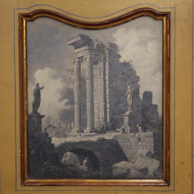 Small 20th Century Lacquered, Gilded and Painted Piedmontese Wardrobe, 1950s For Sale - Image 12 of 13