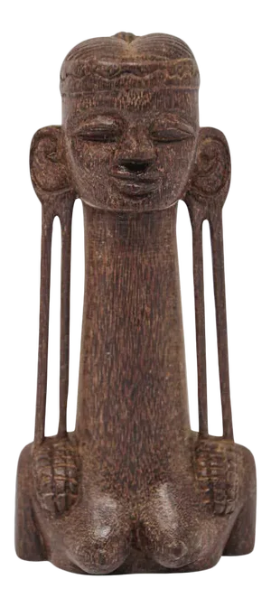 Mid 20th Century African Ndebele Tribal Art Hand Carved Bust Sculpture