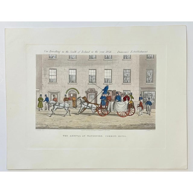 The arrival at Waterford, Commin’s Hotel: Car traveling in the south of Ireland, 1856. Aquatint on paper. Published by A....