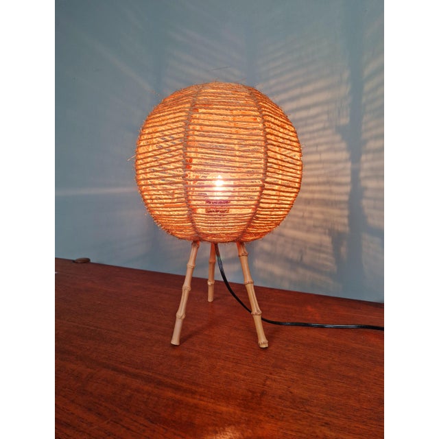 Vintage Tripod Rope Table Lamp, 1960s For Sale - Image 12 of 13
