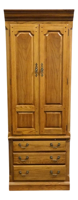 Thomasville Furniture American Oak Collection Rustic Early American 28" Pier Cabinet Wall Unit 18911-385