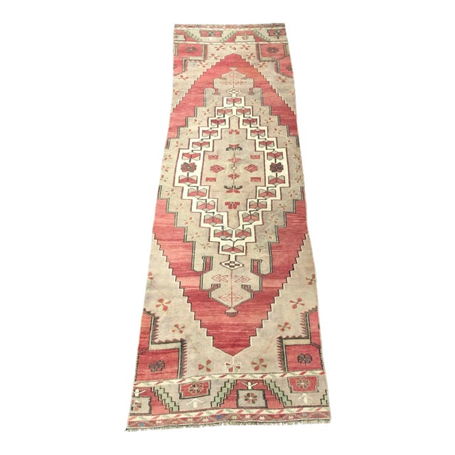 Vintage Traditional Turkish Red Runner For Sale