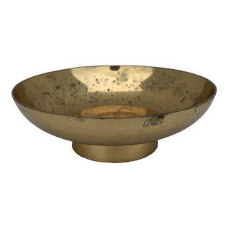 Vintage Decorative Japanese Brass Bowl For Sale