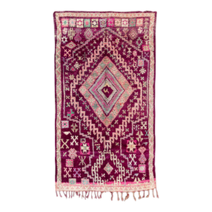 Mid-20th Century Handmade Vintage Purple Tribal Morrocan Wool Rug