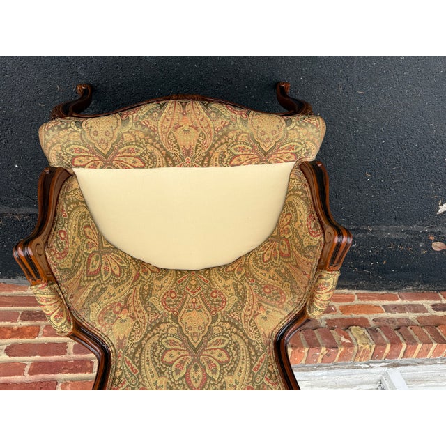 Pair of Vintage Ethan Allen French Louis XVI Style Bergères Armchairs.. Made in Italy For Sale - Image 13 of 17