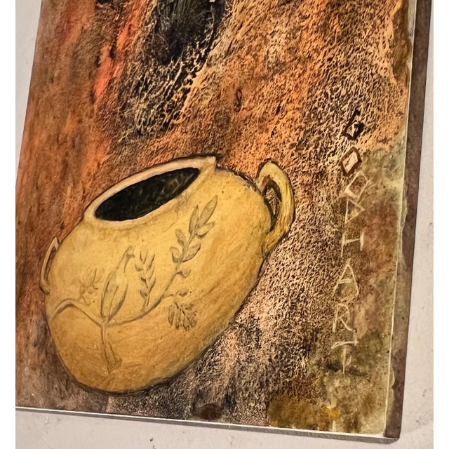 Contemporary Contemporary Pot With Dove Painting For Sale - Image 3 of 4