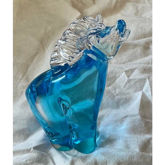 1960s Vintage 1960’s Murano Glass Horse 7” Tall by 3.5” Long - Original Foil Label For Sale - Image 5 of 12