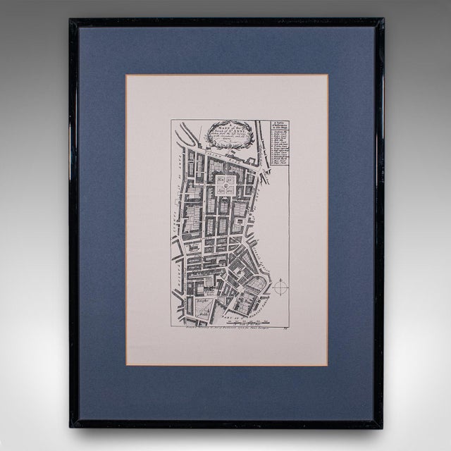 English Vintage Framed 18th Century Street Map, London, West End, Soho, Leicester Square For Sale - Image 3 of 10