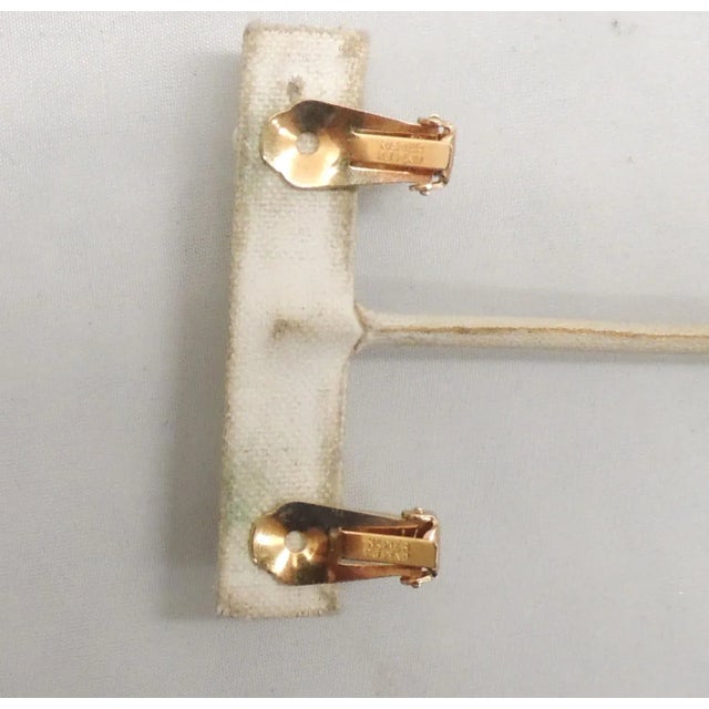 Napier Vintage Signed Napier Goldtone Mother of Pearl Beaded Clip Earrings - 2 Pieces For Sale - Image 4 of 8