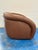 Modern Brown Leather Swivel Chair For Sale - Image 4 of 6