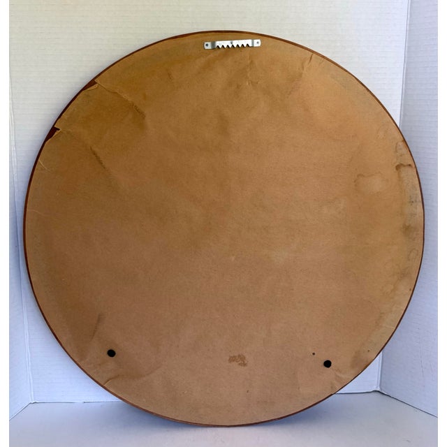 Vintage Round Framed Floral Hand-Stitched Needlepoint Wall Art For Sale In Los Angeles - Image 6 of 6