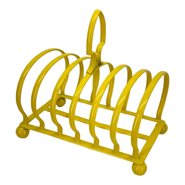 1920s Sunshine Yellow Silver Plated Letter or Toast Stand For Sale