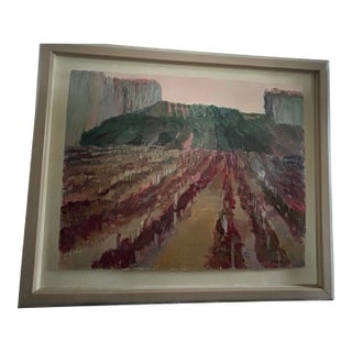 Exhibition-Scale Maury Hazeltine Original Acrylic Painting "Umatilla Vineyard - Winter" – Complete 1992 Marianne Partlow Gallery Provenance For Sale