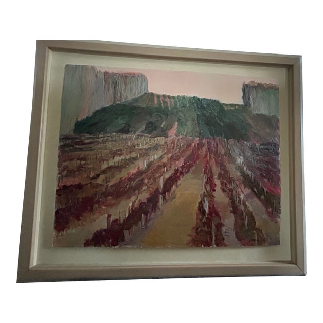 Exhibition-Scale Maury Hazeltine Original Acrylic Painting "Umatilla Vineyard - Winter" – Complete 1992 Marianne Partlow Gallery Provenance For Sale
