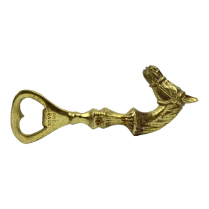 Mid 20th Century Solid Gold Brass Horse Head Handle Bottle Opener