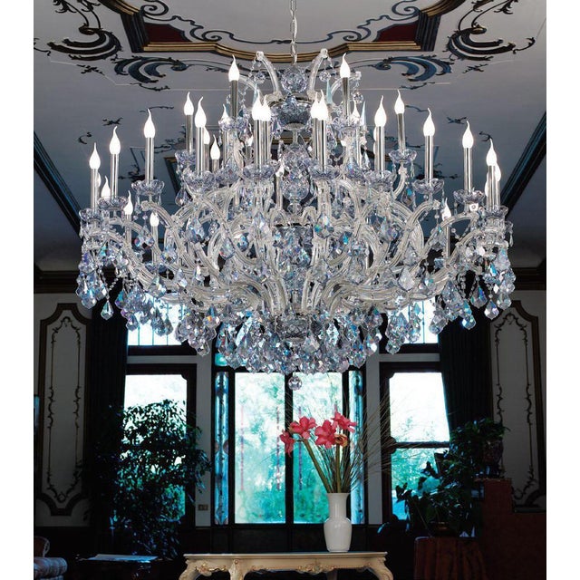 Maria Theresa 30 Lights Chandelier in Polished Chrome and Crystal by Aggiolight For Sale - Image 8 of 14
