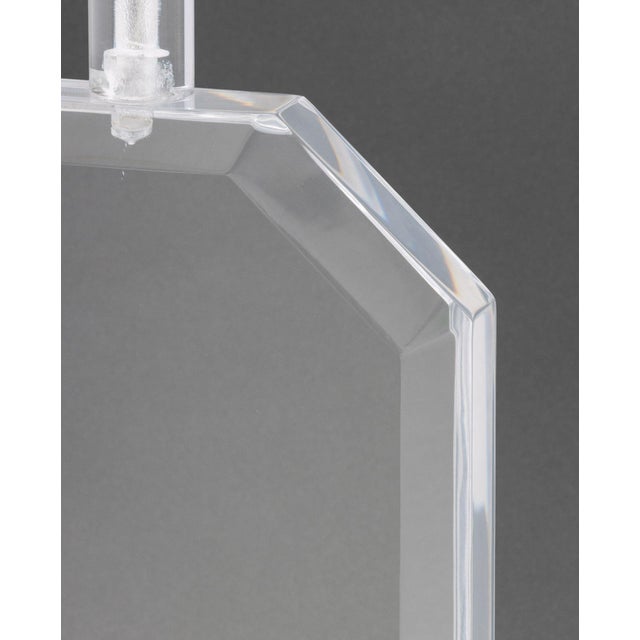 Late 20th Century Modern Acrylic and Chrome Octagonal Table Lamp For Sale - Image 5 of 9