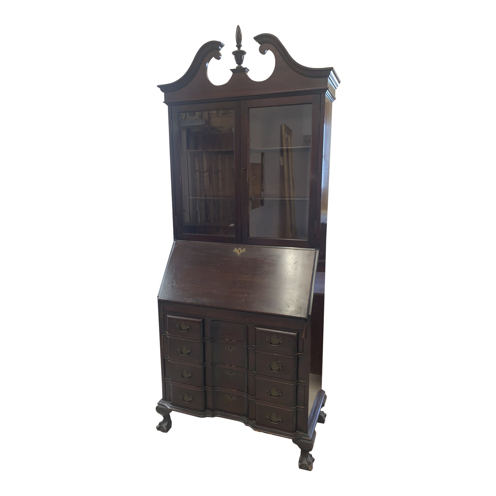 Antique Federal Mahogany Governor Winthrop Drop Front Secretary Desk by Maddox & Key Chairish