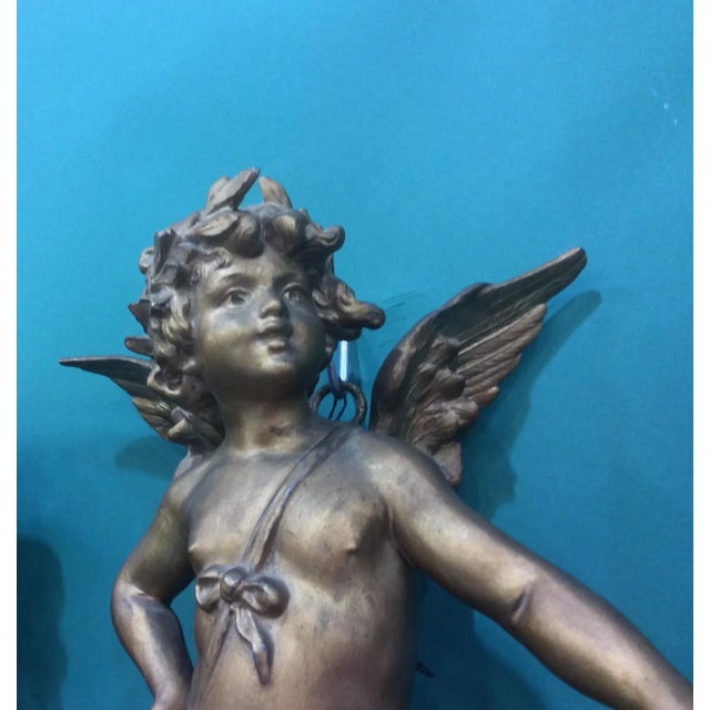 Religious Late 19th Century Gilt Metal Angel For Sale - Image 3 of 10