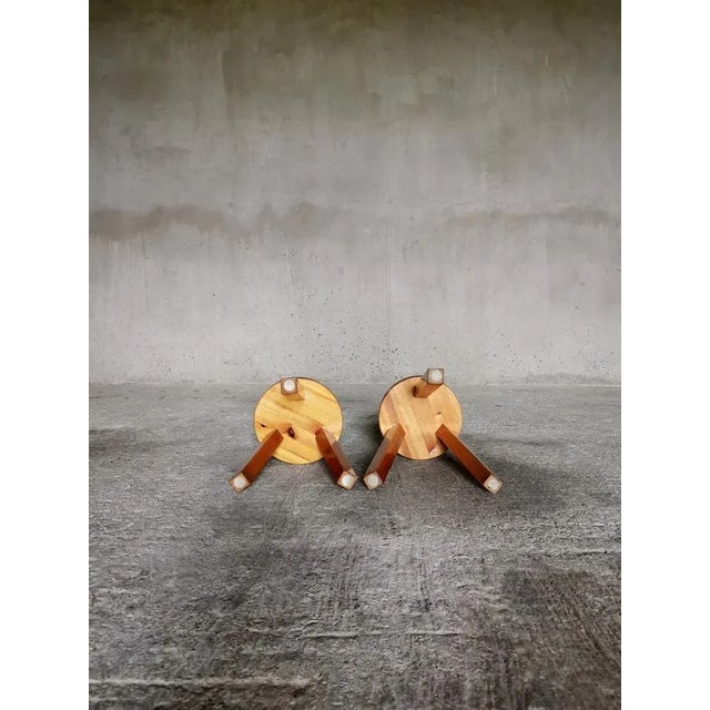 1960s Set of Swedish Stools in Pine, 1960s For Sale - Image 5 of 8