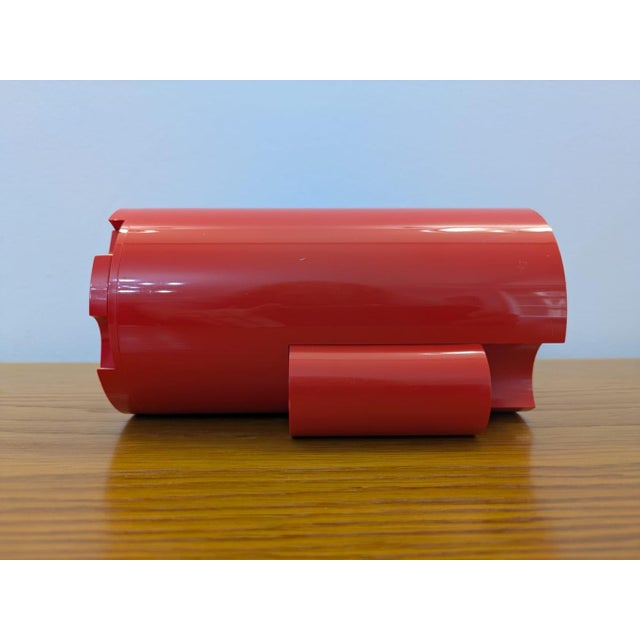 Orange-Red Clock with Digit 3 Tuning Forks from Solari Udine, Italy, 1966 For Sale - Image 5 of 13