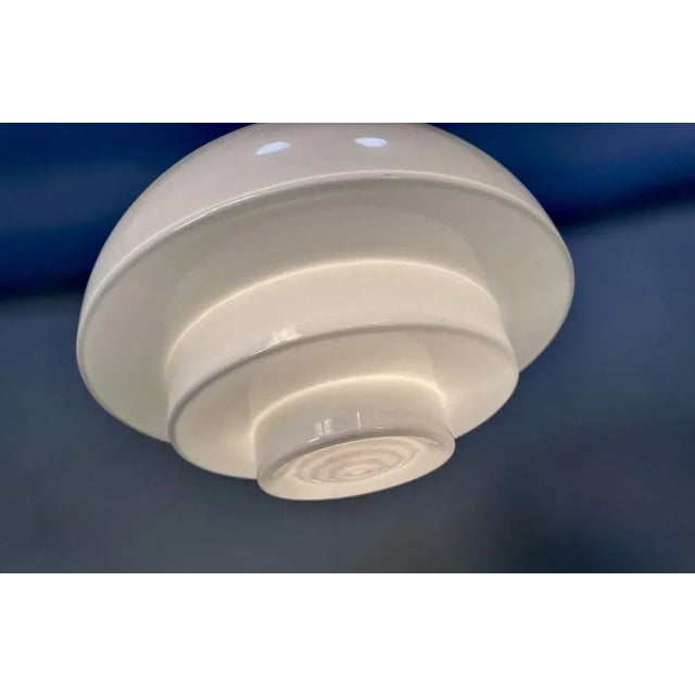 Art Deco Model Mithras Hanging Lamp in Opaline Glass from August Walther & Söhne, Germany, 1930s For Sale - Image 4 of 13