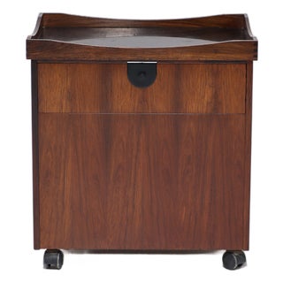 Bar Cart Serving Trolley with Tray in Rosewood, Denmark, 1960s For Sale