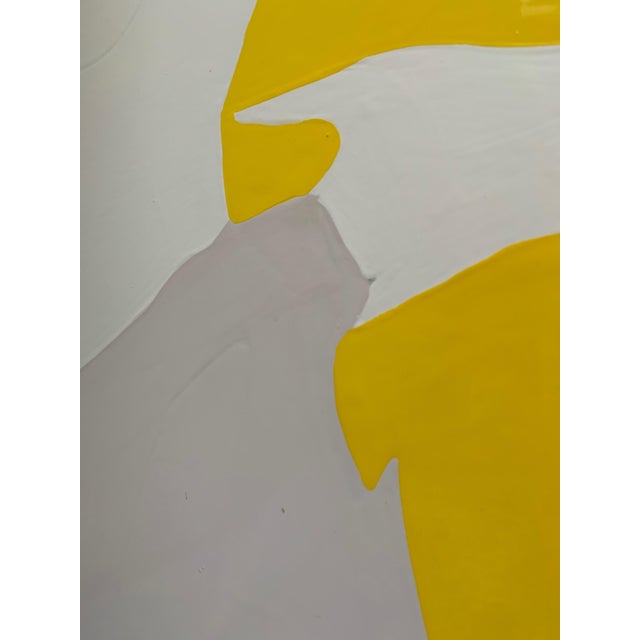 Yellow Modern Natasha Law Painting, Lilac Dress on Yellow For Sale - Image 8 of 10
