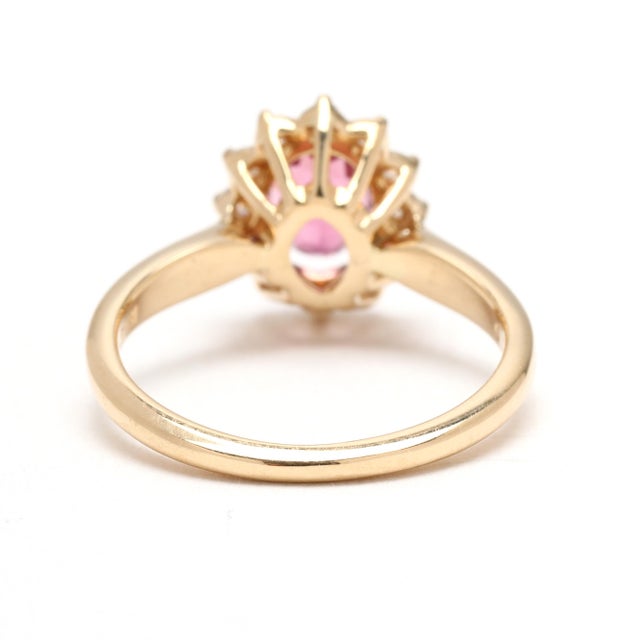 Modern Jabel .95ctw Pink Tourmaline & Diamond Ring, 18k Yellow Gold, Ring Size 5 For Sale - Image 3 of 6
