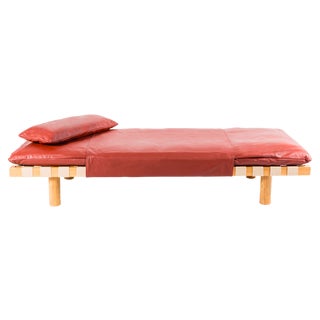 Pallet Daybed 4400LT-ON in Terracotta Leather and Natural Wood Frame by Sebastian Herkner for Pulpo For Sale