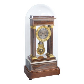 Pendulum Clock with Glass Bell, 19th Century For Sale