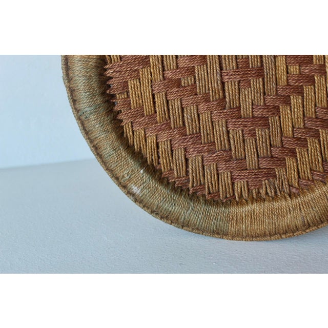 Vintage Woven Bamboo Rattan Woven Cane Wicker Stool Mid-Century For Sale - Image 16 of 17