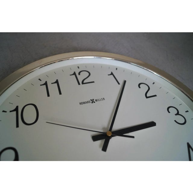 Chrome 1970’s Mid-Century Modern Howard Miller Wall Clock For Sale - Image 8 of 10