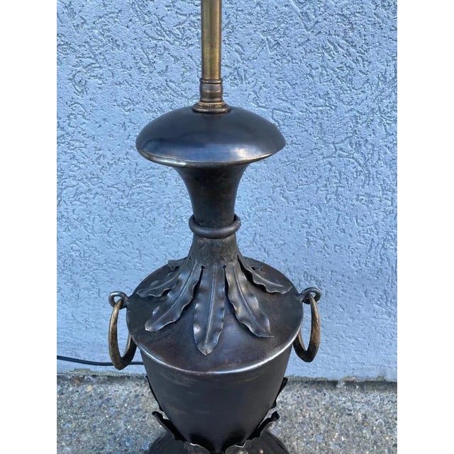 Metal 19th Century French Neoclassical Style Urn Form Steel Lamp For Sale - Image 7 of 13