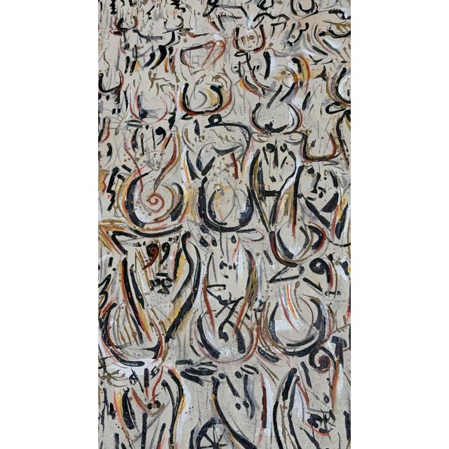 Abstract Kader Boly Original Art Acrylic Paint in Canvas For Sale - Image 3 of 5