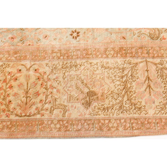 Textile Authentic Persian Tabriz Handmade Wool Rug For Sale - Image 7 of 9