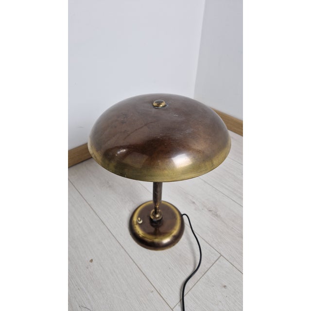 Brass Table Lamp Double-Joint Adjustable Tilting Lampshade, 1950s For Sale - Image 4 of 13