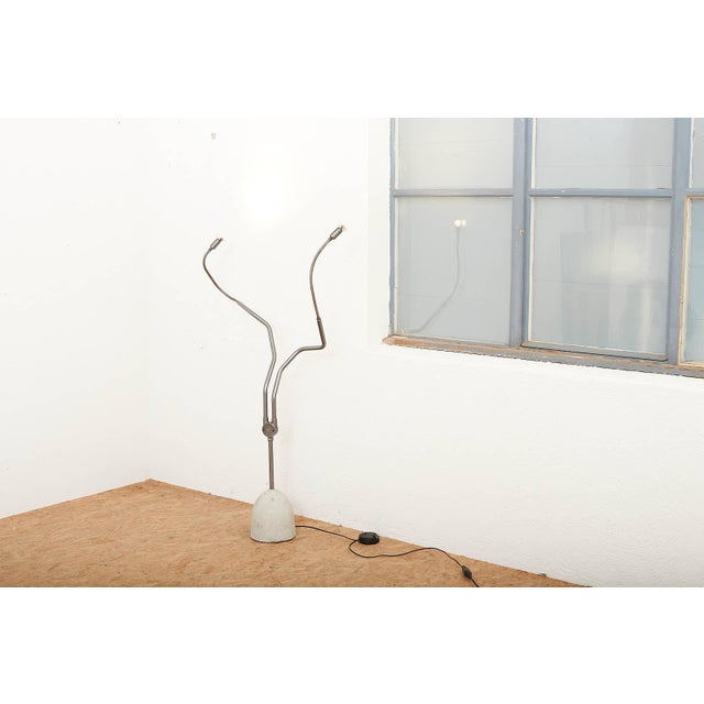 Tree Tops Light Floor Lamp with Concrete Base Dark Grey Metal Stem by Ron Arad for Barton, 1983 For Sale - Image 11 of 13