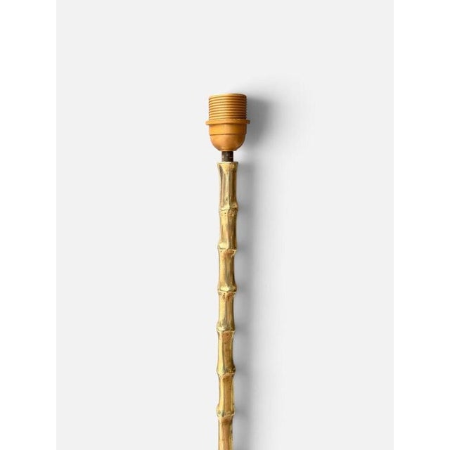 Triple Bronze Faux Bamboo Floor Lamps by Maison Bagues, 1950 For Sale - Image 11 of 17