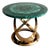 Stunning Tessellated Malachite Round Dining Table With Brass Base, Made in Italy For Sale