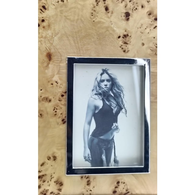 Chrome-Plated Metal and Briarwood Multi-Photo Frame attributed to Felice Antonio Botta, Italy, 1970s For Sale - Image 10 of 11