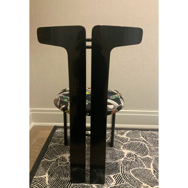 Contemporary 1970s Pierre Cardin Lacquer Chair With Pierre Frey Fabric For Sale - Image 3 of 6