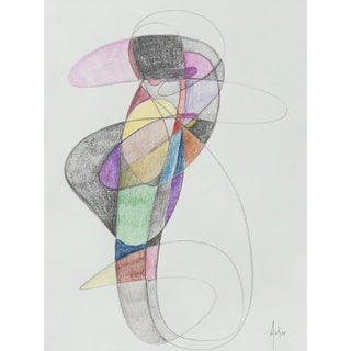"Movement" Contemporary Abstract Figurative Mixed-Media Drawing by CL Auker For Sale