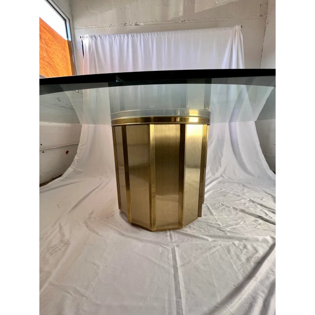 Mid-Century Modern Mastercraft Brass Drum Base Dining Table Base Only For Sale - Image 3 of 6