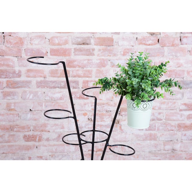 1950s Mid-Century Czech Flower Stand in Lacquered Metal, 1950s For Sale - Image 5 of 10