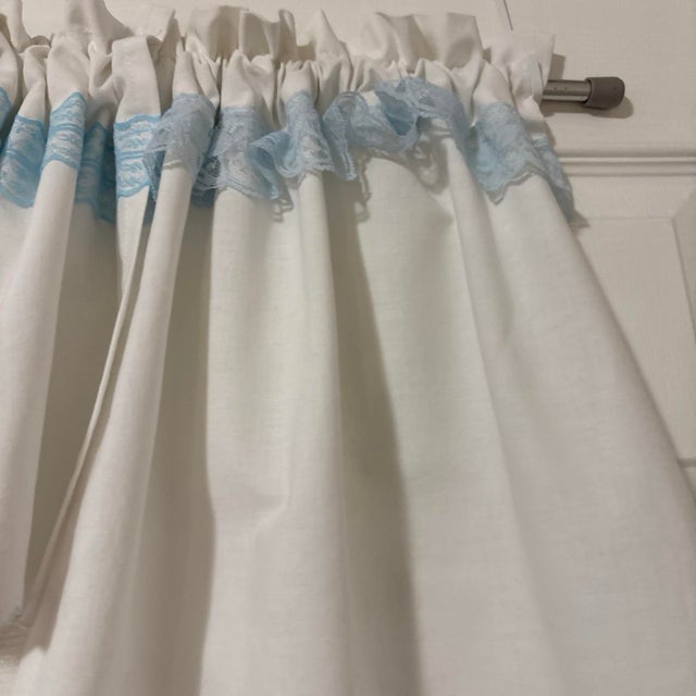 American Upcycled Cafe Curtains Set of 3 Pieces Handmade New For Sale - Image 3 of 10