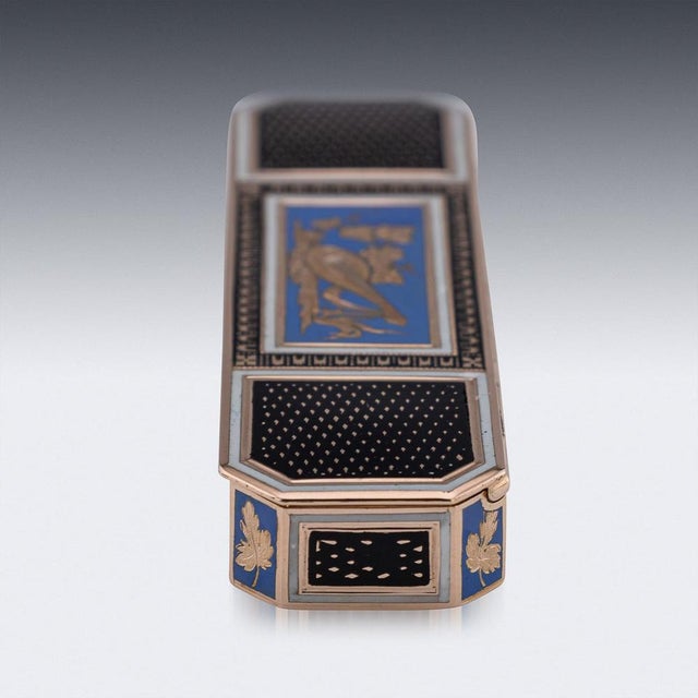 Antique 19th Century German Gold & Enamel Snuff Box from Freres Jordan, Hanau, 1800s For Sale - Image 4 of 17