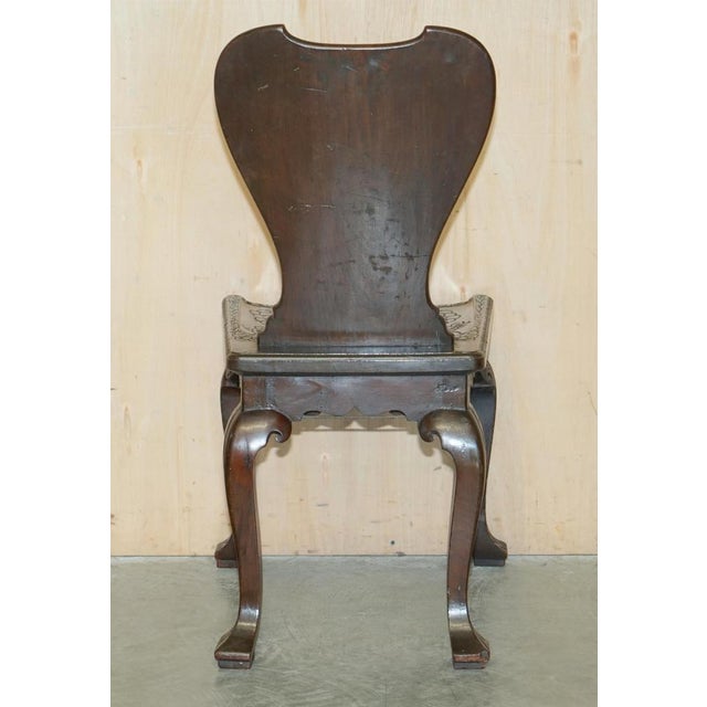 Hand Carved Colonial Hall Side Chairs, 1860s, Set of 2 For Sale - Image 16 of 18