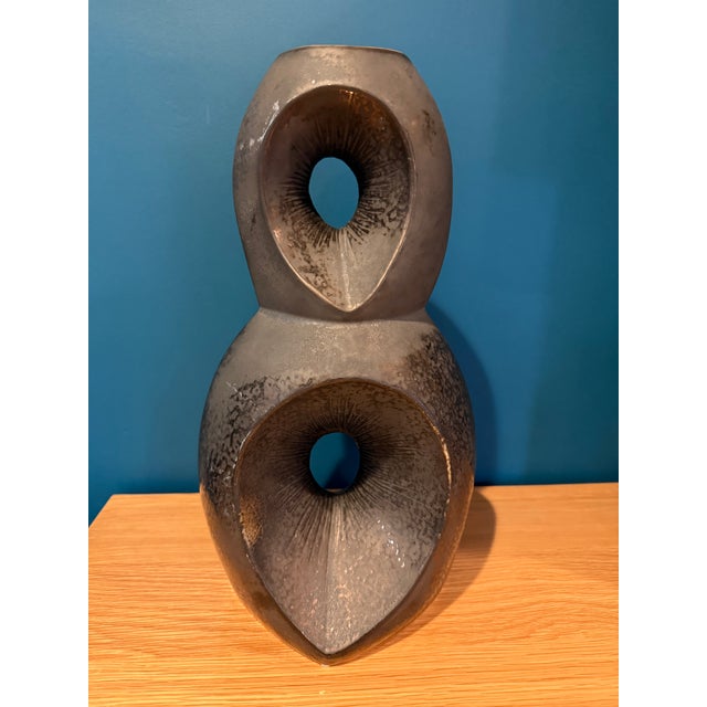 Striking, sculptural ceramic totem by the luxury design house Studio A Home. Masterfully handcrafted in Portugal, this...