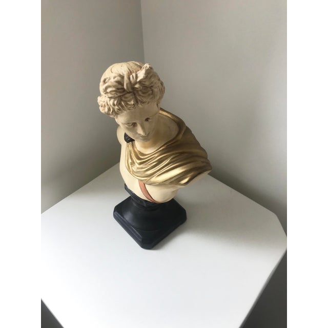 Mid 20th Century Painted Greek Figurine Apollo Bust For Sale - Image 5 of 10